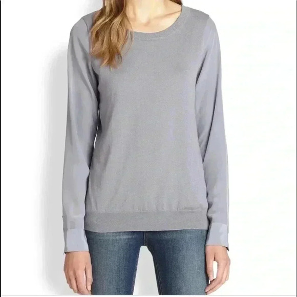 Joie Kelsea Gray Cashmere Blend Pullover Top Blouse Size S - Picture 3 of 8